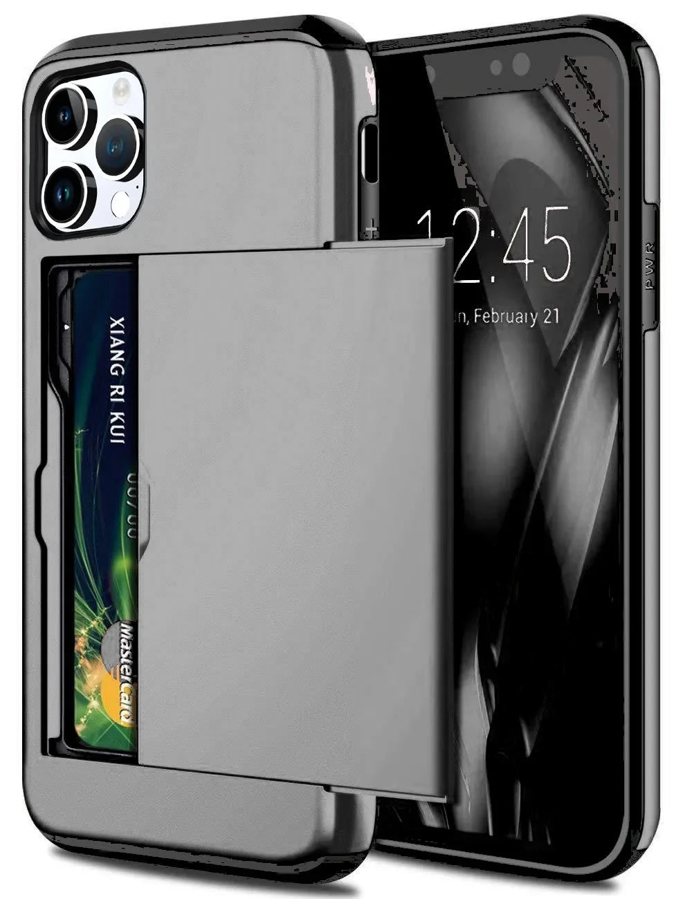 for iPhone 16 Pro Max 15 Case Slide Armor Wallet