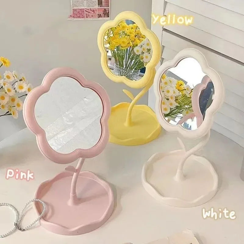 Creative Desktop Flower Mirror for Dorm Room High