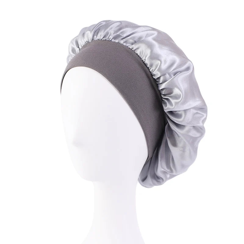 New Satin Wide Brim Nightcap Silky Bonnet Hair
