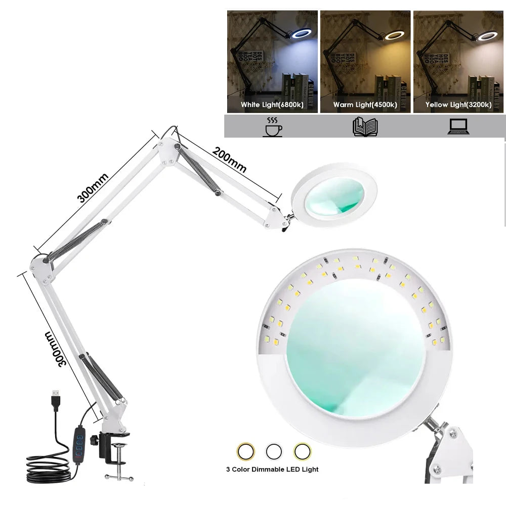 72LED 8X/10X NEW Illuminated Magnifier USB 3