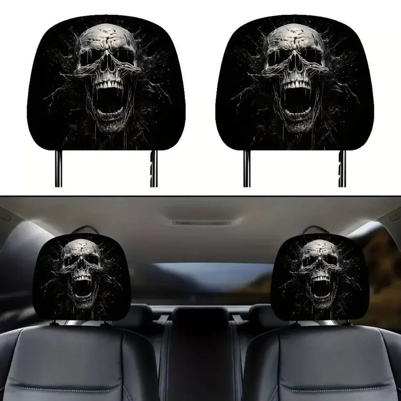 Taie d'oreiller de voiture imprimée visage d'Halloween