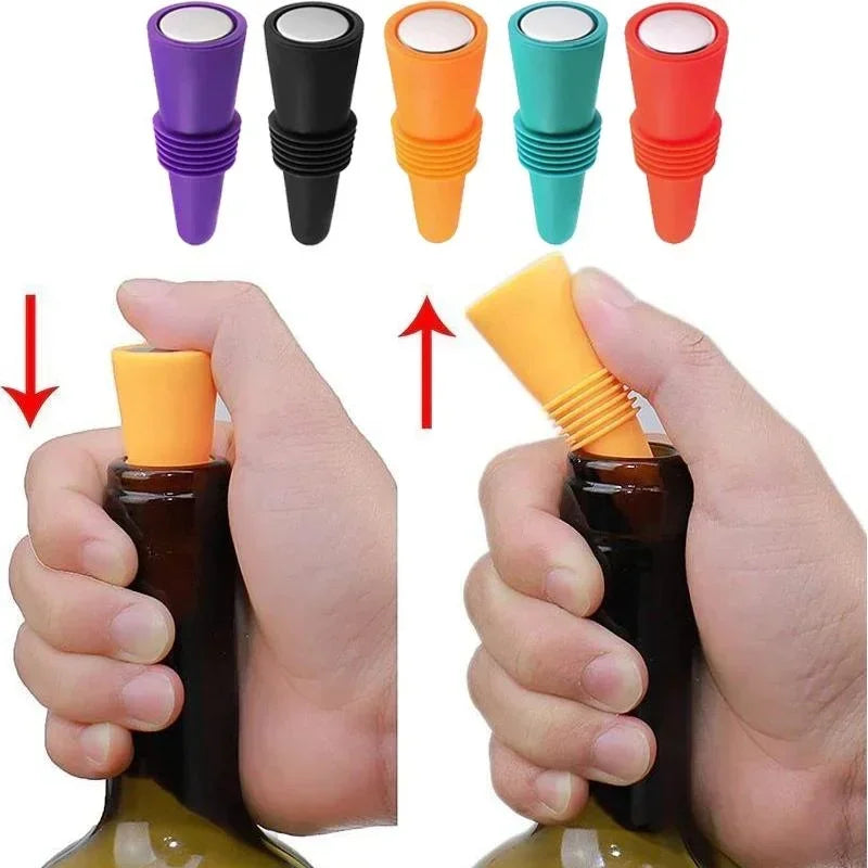 1PC Silicone Wine and Beverage Bottle Cap Set