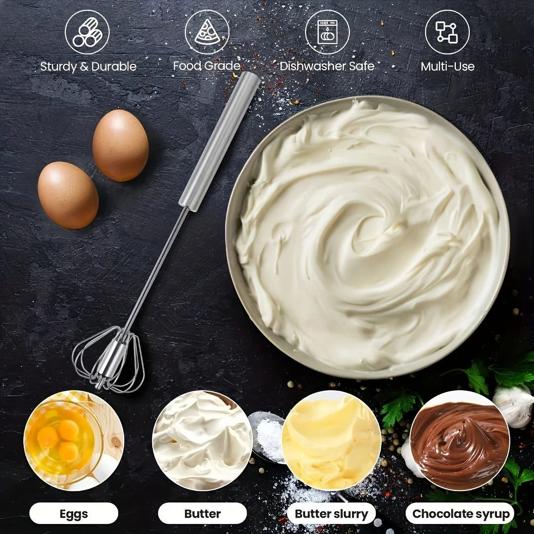 Stainless Steel Egg Beater Durable Semi - Automatic