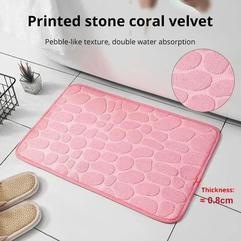 Tapis gaufré en fibre pour salle de bain et salon
