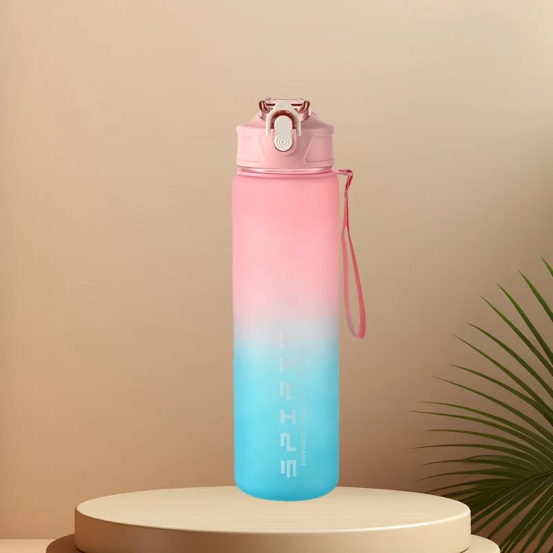 Sports Water Bottle with Time - Tracking Straw Leak