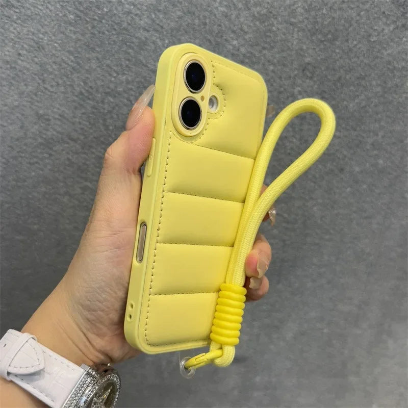 Luxury Soft Down Jacket Silicone Case For iPhone