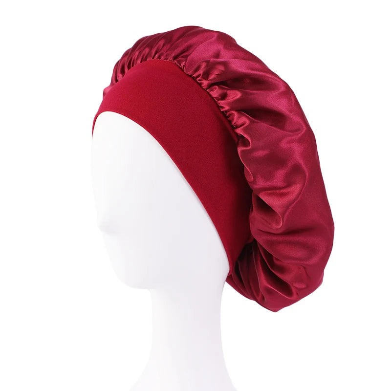 New Satin Wide Brim Nightcap Silky Bonnet Hair