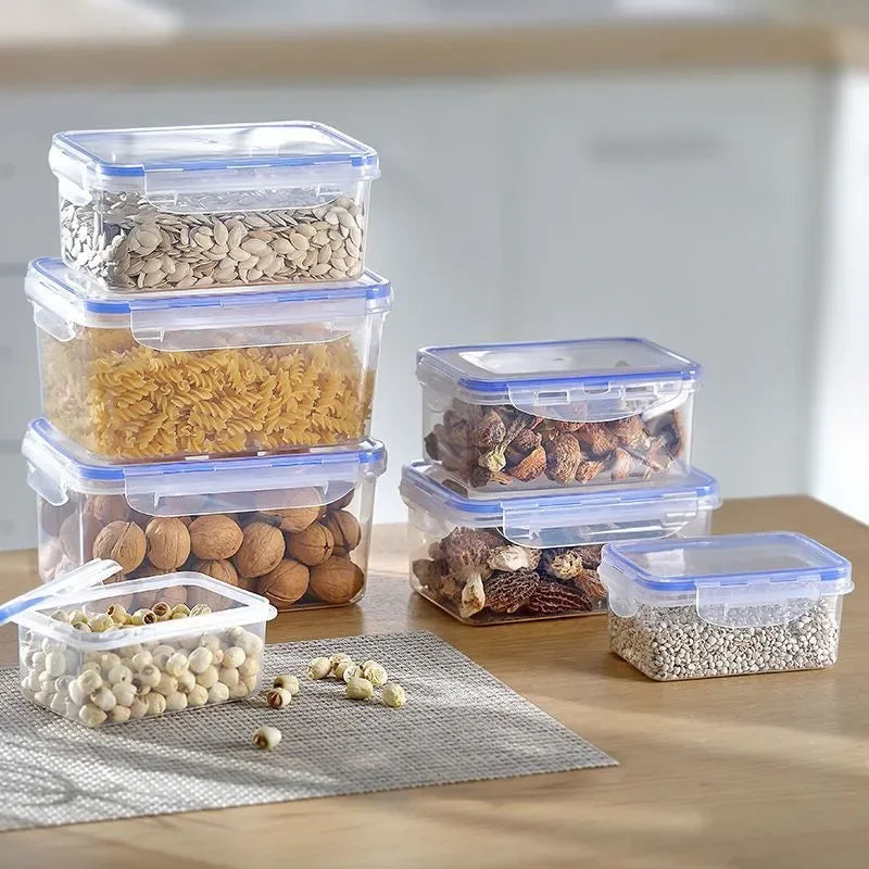 Sealed rectangular refrigerator storage box