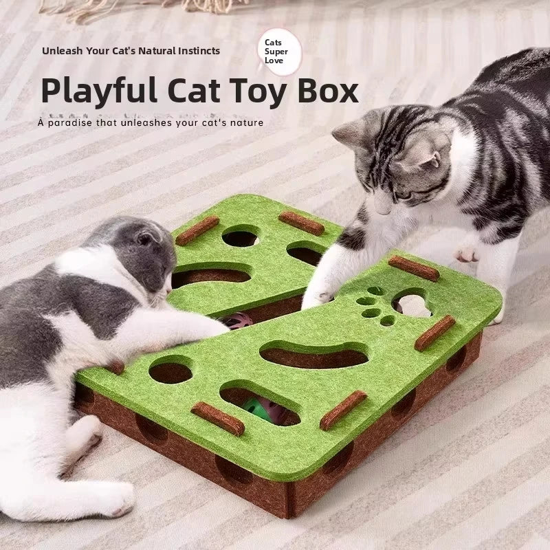 Cat Puzzle Toy Felt Puzzle Box Cat Exercise Toy