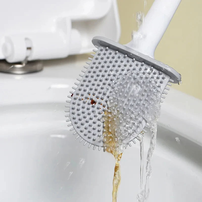 Long Handle Silicone Toilet Brush, Flexible