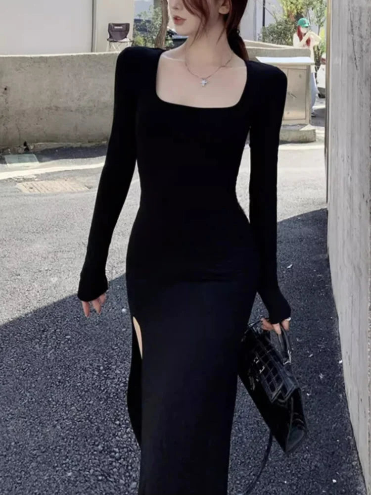 Women's Side Slit Bodycon Midi Dress