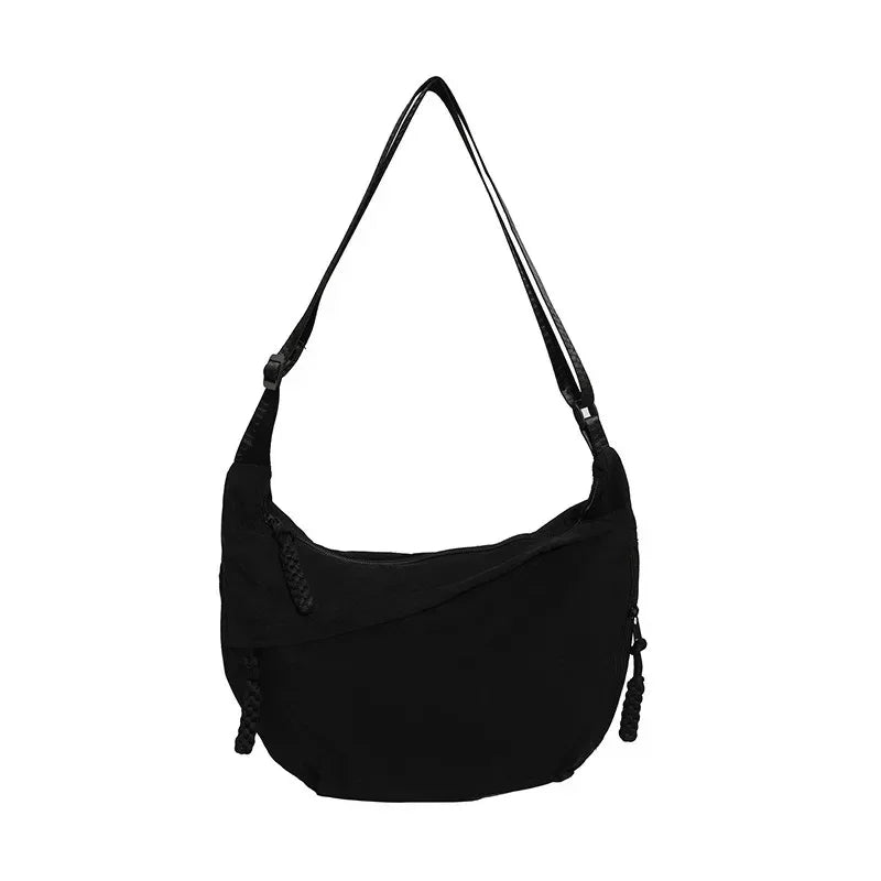 Women'S Simple Solid Color Canvas Dumpling Bag Casual
