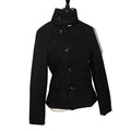 Manteau slim rétro à col montant pour femme