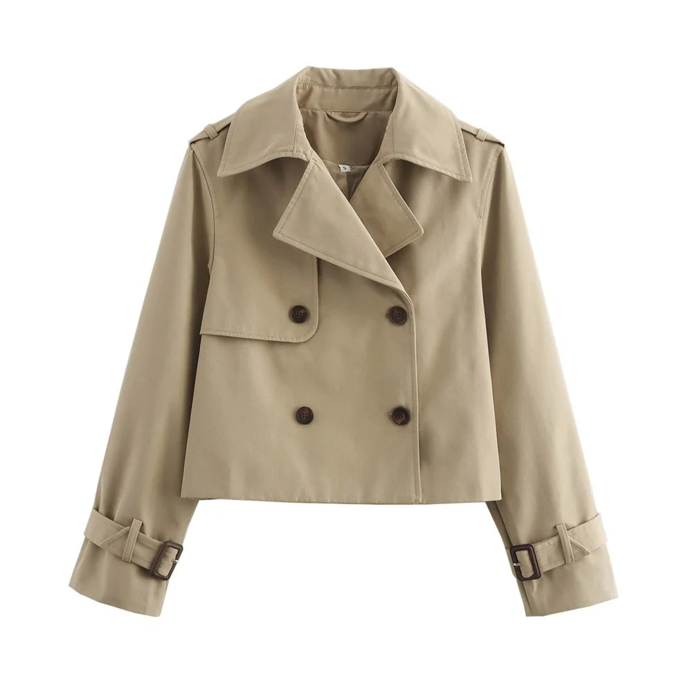 Manteau Street d'automne slim avec poches pour femme