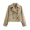 Women's Vintage Cropped Double Breasted Trench