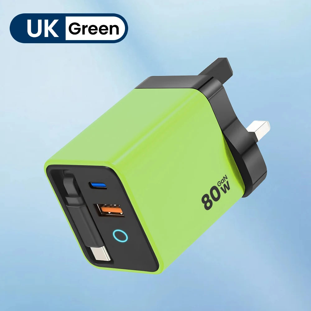 Elough 80W USB Type C Charger with Retractable