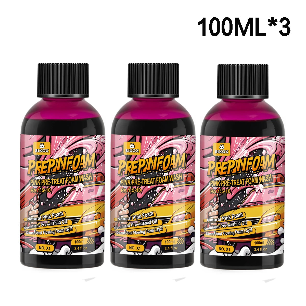 Shampoing moussant rose magique pour lavage de voiture
