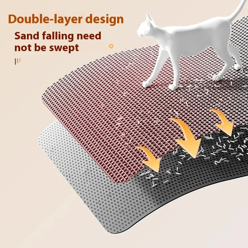 Cat Litter Mat Heavy Duty Waterproof 2 Layer Non