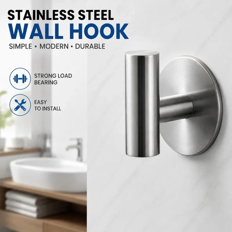Stainless Steel Robe Hook Adhesive Wall Hook