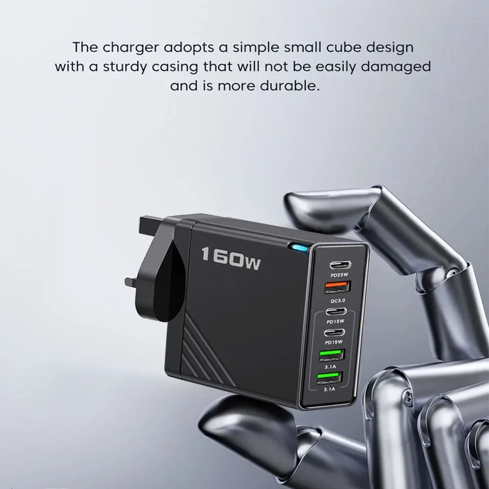 160W Multi - Port USB - C Fast Charger Adapter