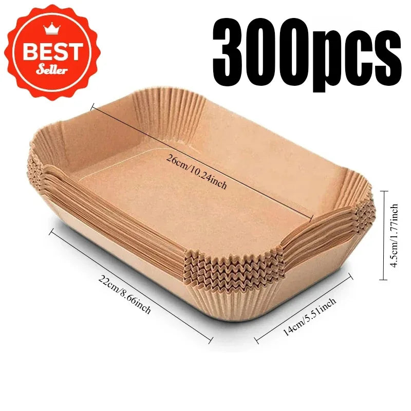 Papier jetable pour friteuse à air chaud, tapis de cuisson antiadhésif, résistant à l'huile, pour micro-ondes et barbecue, doublure en papier sulfurisé, accessoires.