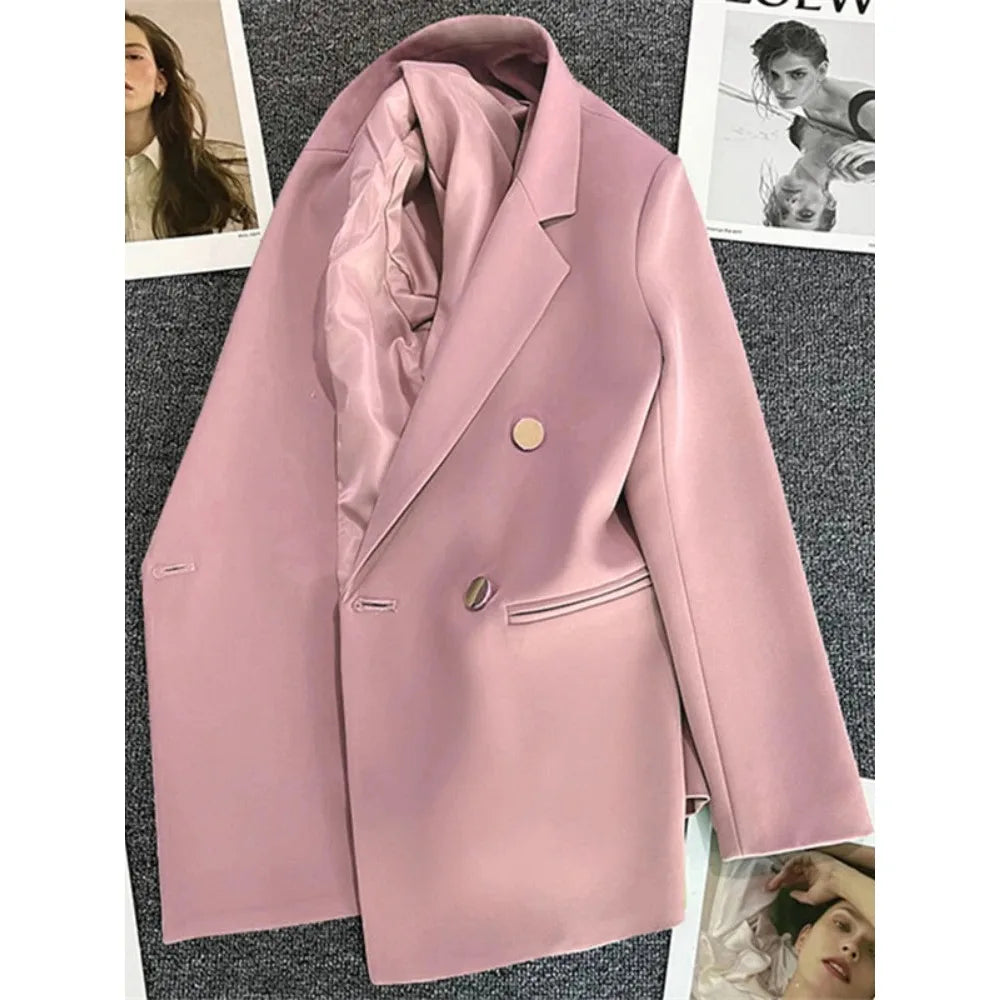 Women's Luxury Double Breasted Korean Blazer Coat