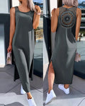 Womens Dresses 2024 Summer Fashion Slit Hollow