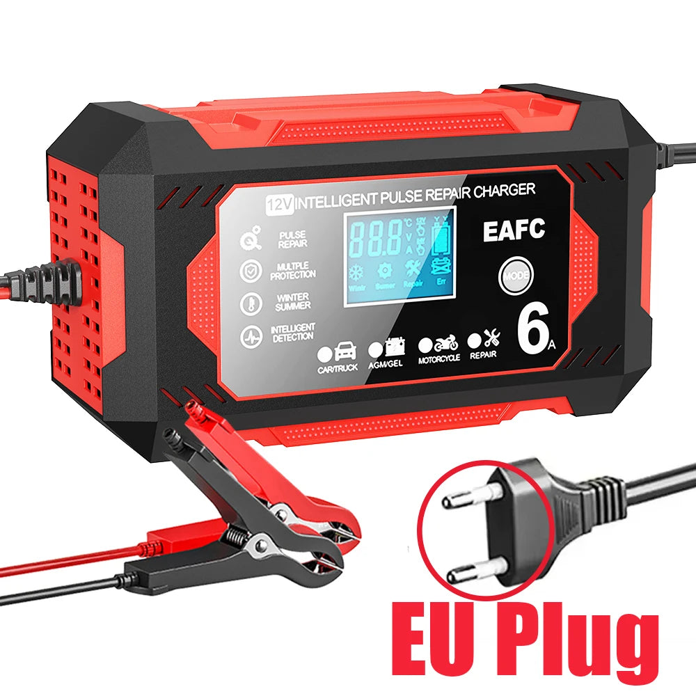 EAFC 12V 6A Large Screen Car Battery Charger