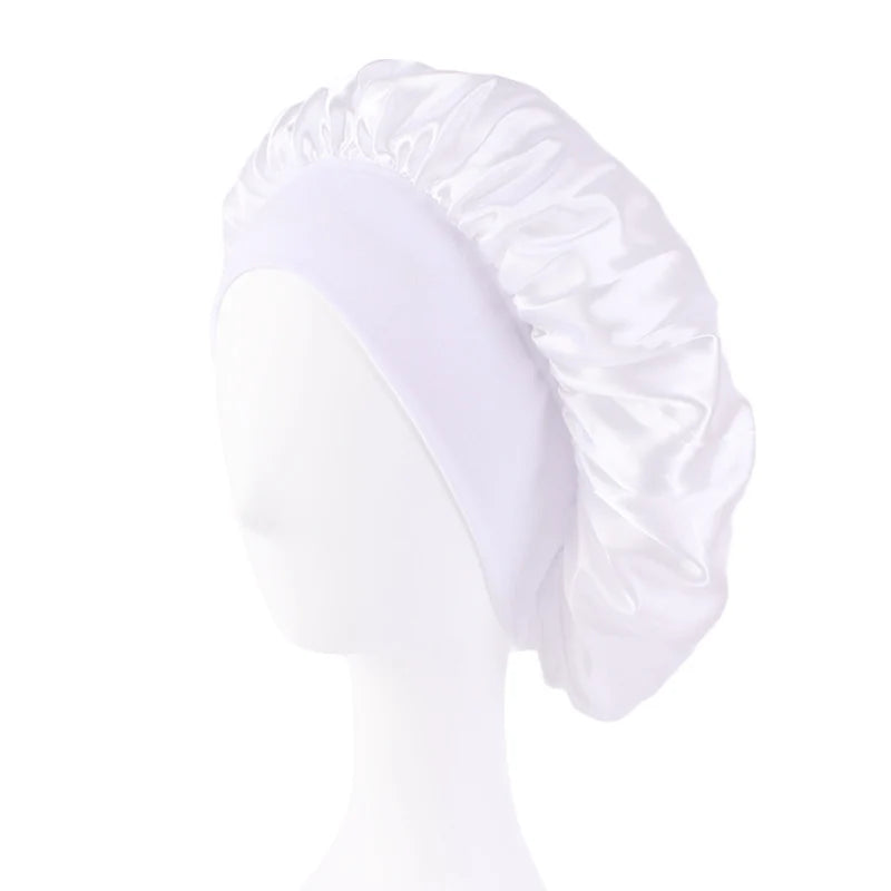 New Satin Wide Brim Nightcap Silky Bonnet Hair