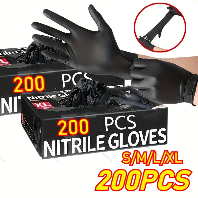 Gants en nitrile noirs jetables sans latex ni poudre