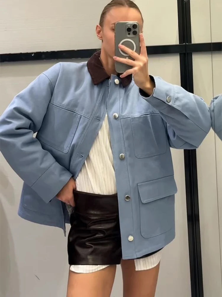 Women's Drawstring Cargo Pocket Jacket