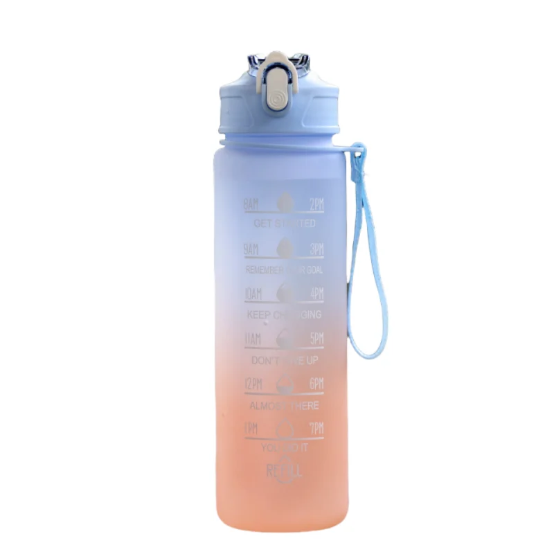Sports Water Bottle with Time - Tracking Straw Leak