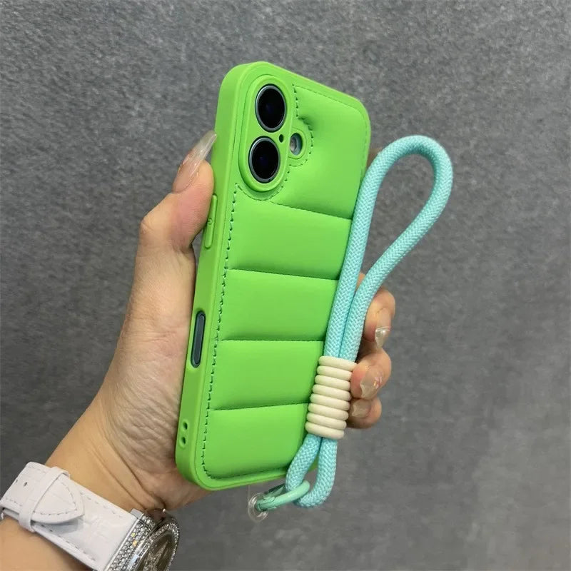 Luxury Soft Down Jacket Silicone Case For iPhone