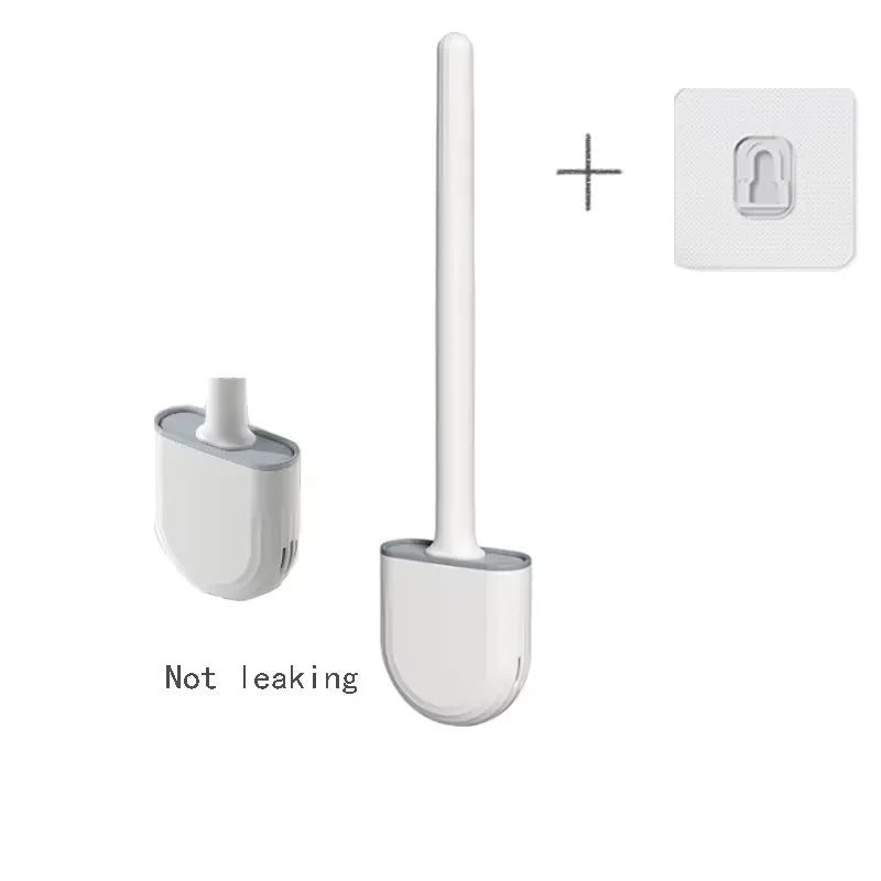 Long Handle Silicone Toilet Brush, Flexible