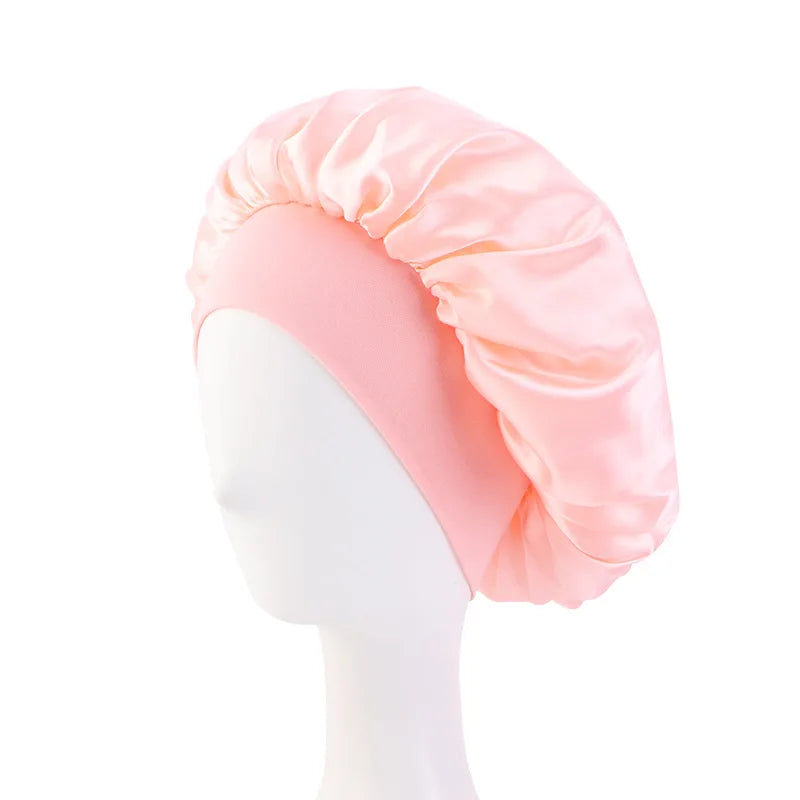 New Satin Wide Brim Nightcap Silky Bonnet Hair