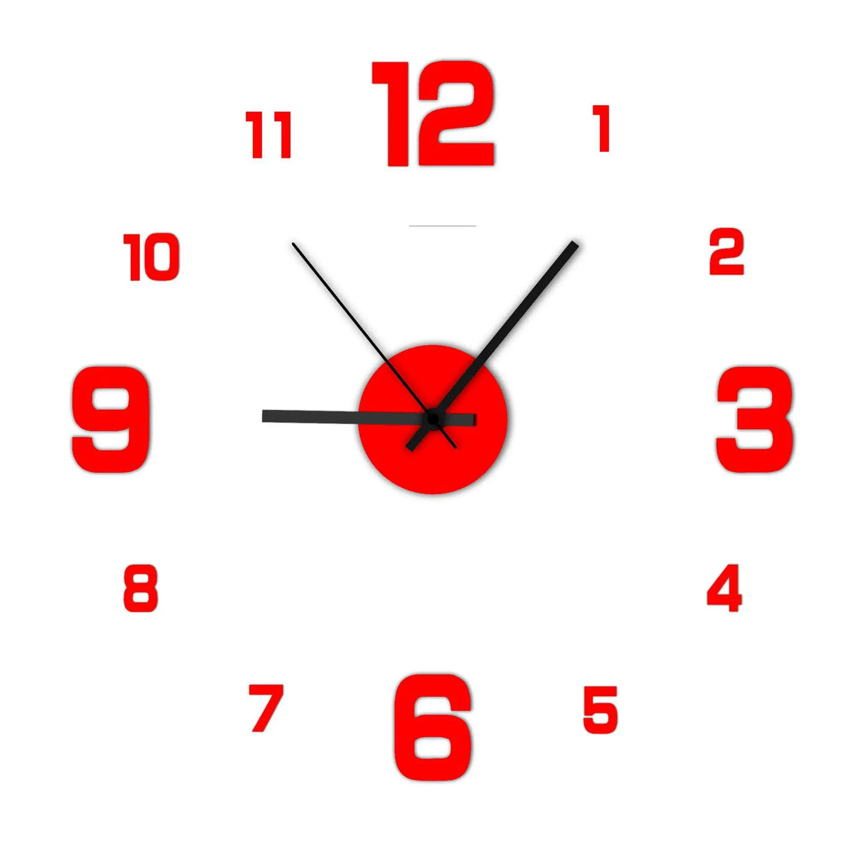 Horloge Murale Créative sans Cadre DIY Sticker Mural Maison