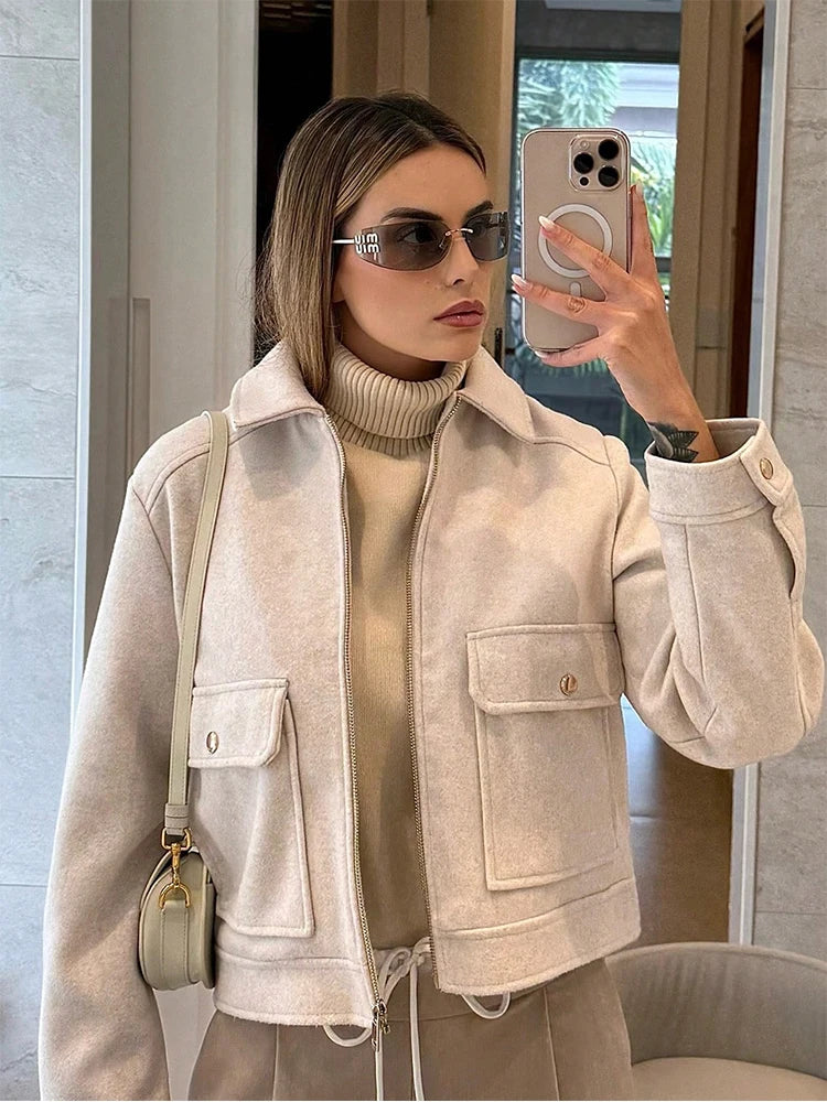 SLTNX Women's Zipper Jacket Coat New Winter Long Sleeve