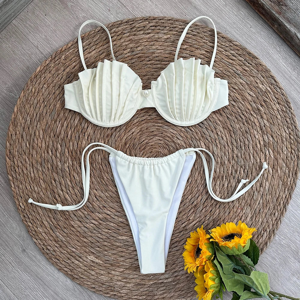 Maillot de bain micro bikini sexy coquillage femme