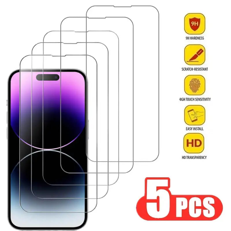 Tempered Glass for iPhone 14 Pro 15 16 17 13 12