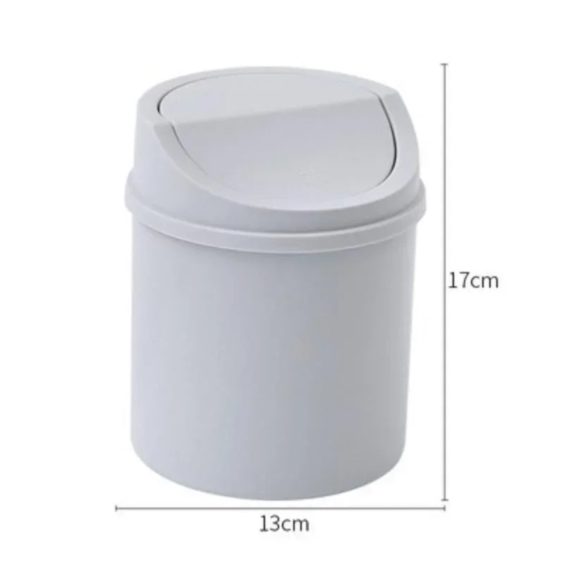 Mini Desktop Bin Small Trash Can Tube with Cover