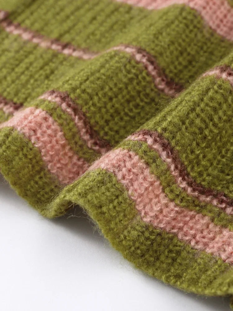 Casual Striped Women's Cardigan 2026 Autumn Loose