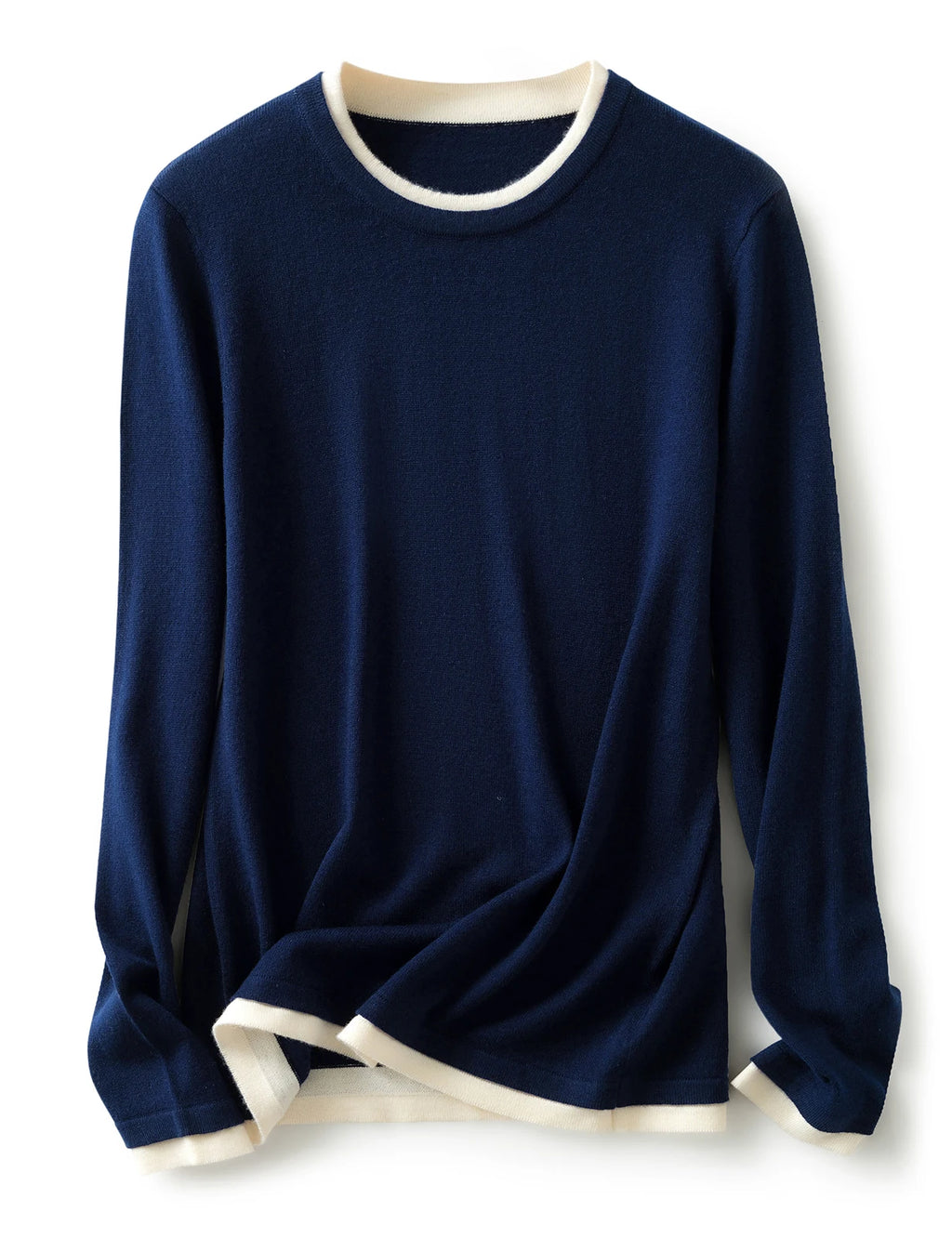 T-shirt fin à col rond pour femme, pull en tricot, printemps été, basique, manches longues, fausse laine, doux, vêtements pour femme