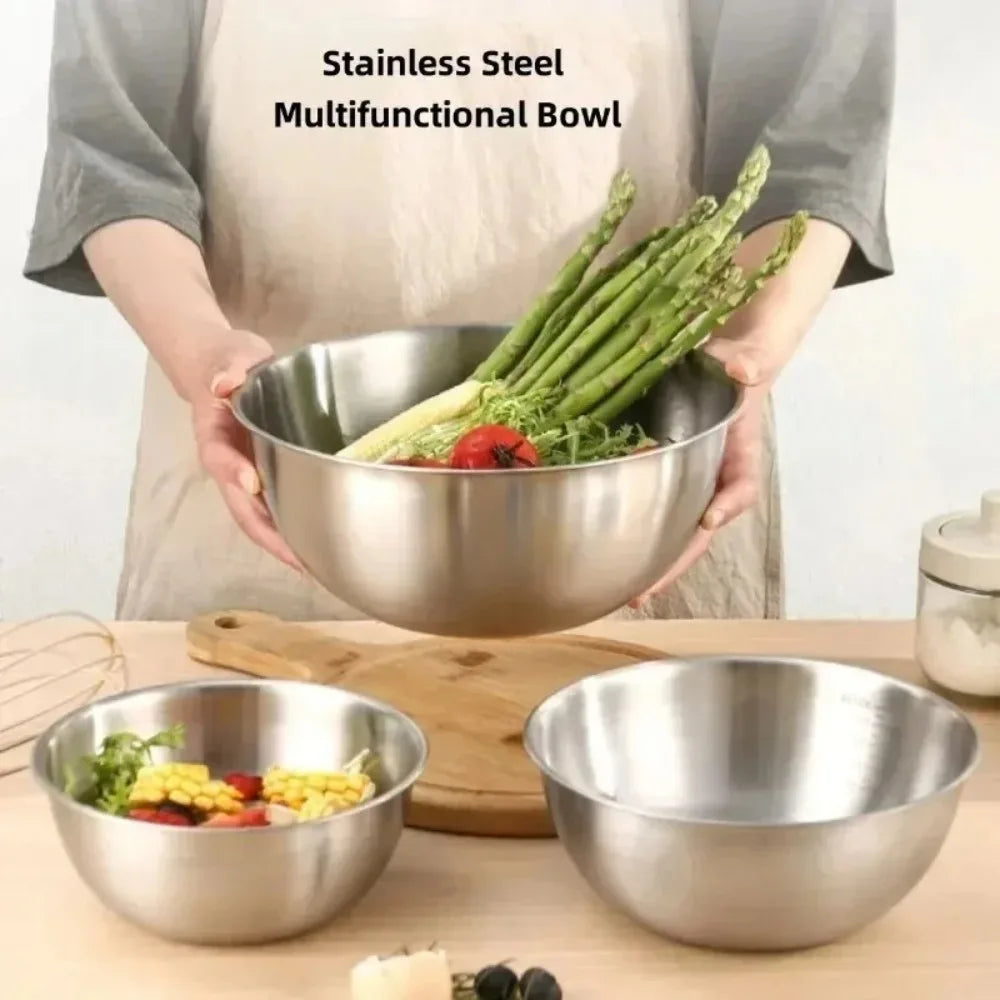 Large Capacity Stainless Steel Bowl Set