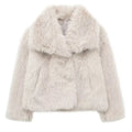 MUJER Faux Fur Hairy Coat Woman Warm Winter Fluffy Coat
