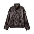 MUJER Faux Leather Women's Jacket Black Oversize Bomber