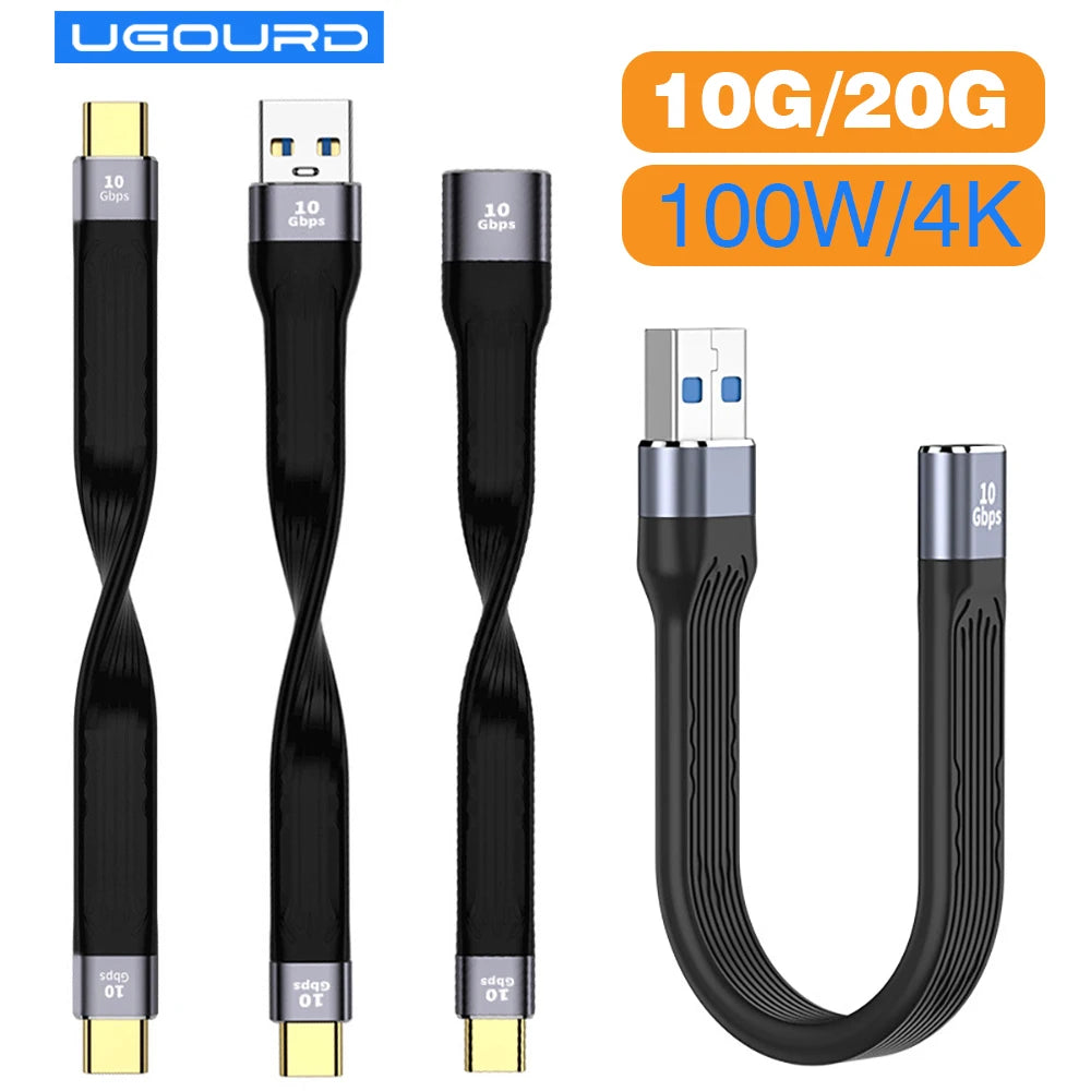 USB3.1 10Gbps Short Cable 13cm PD 100W USB