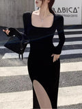 Women's Side Slit Bodycon Midi Dress