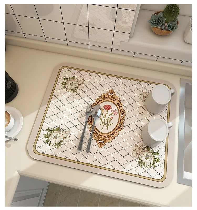 Large Kitchen Super Absorbent Mat Coffee Dish