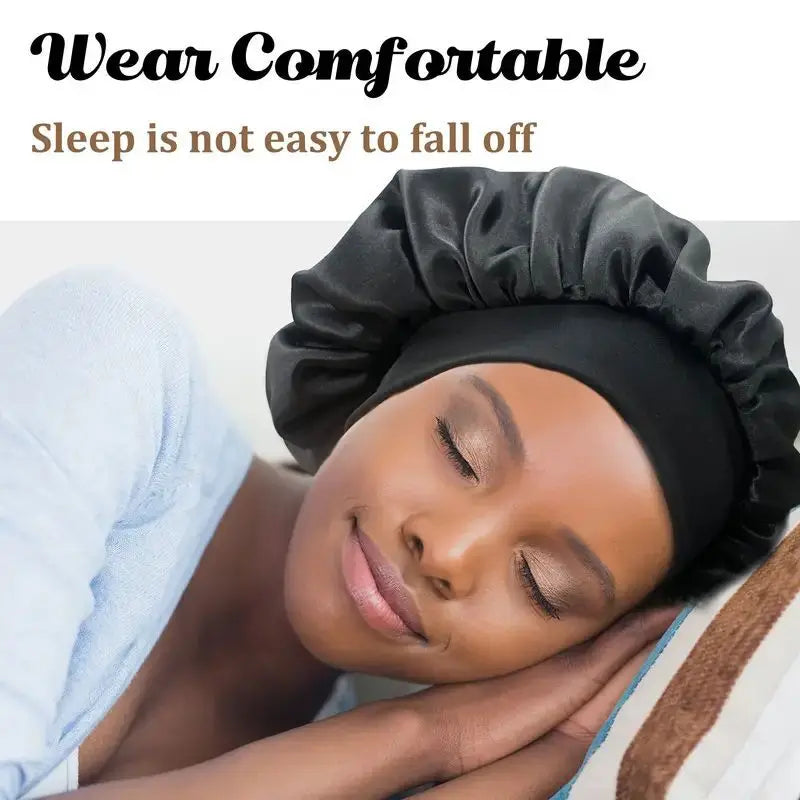 New Satin Wide Brim Nightcap Silky Bonnet Hair