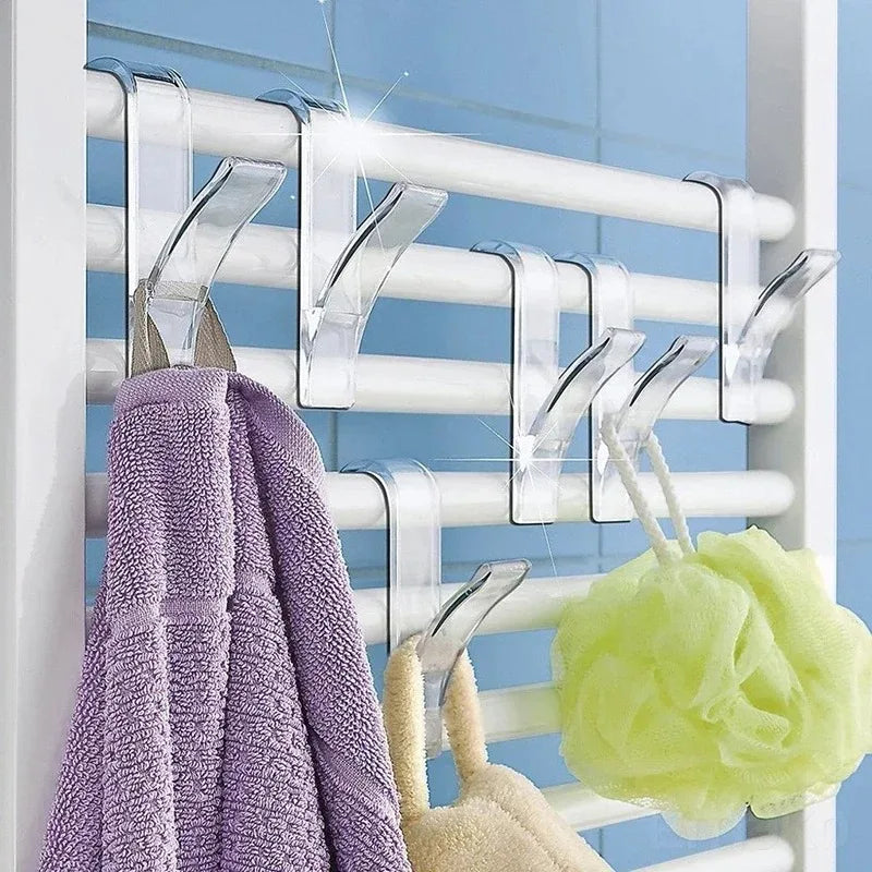 Kitchen Bathroom Hanger Clips Storage Racks White